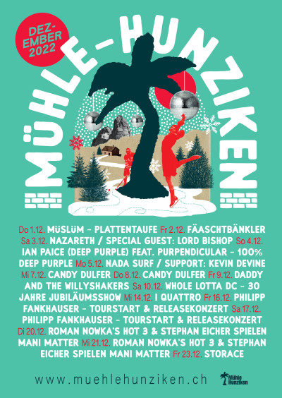 Poster &middot; Roman Nowka’s Hot 3 & Stephan Eicher spielen Mani Matter / Support: Jürg Halter &middot; Mühle Hunziken